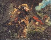 Eugene Delacroix Tiger Hunt Sweden oil painting artist